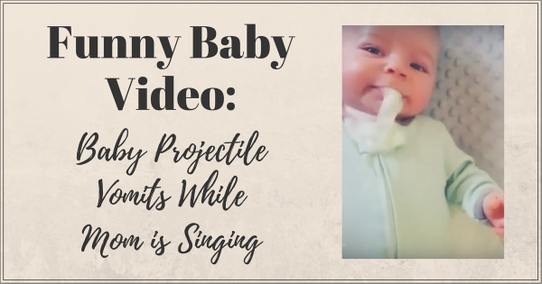 Funny Baby Video: Baby projectile vomits while mom is singing