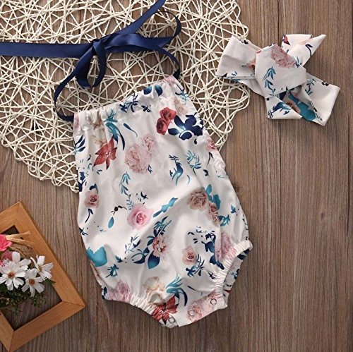 Floral Ribbon Tie Romper | Trendy Cheap Baby Clothes Online