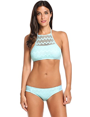 mint zigzag modest top | Modest two-piece swimsuits