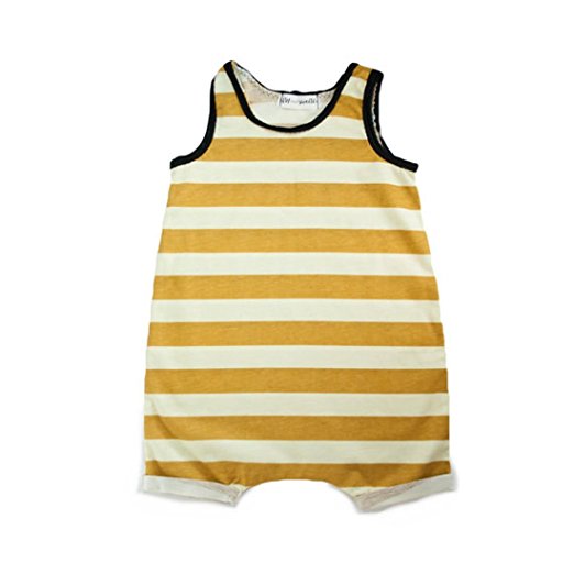 mustard stripe romper | cheap baby clothes online | Amazon