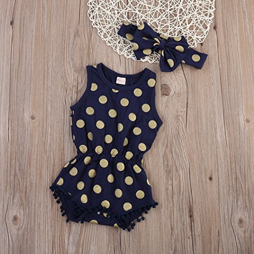 navy dot romper | Trendy Cheap Baby Clothes Online