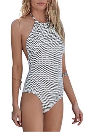 zig zag high neck one piece amazon