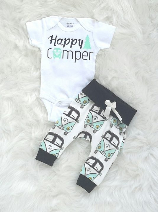 happy camper baby outfit