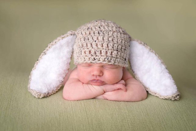 newborn photo prop bunny hat tail locusttree