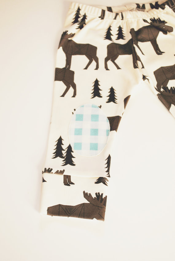 woodland baby leggings knee patches