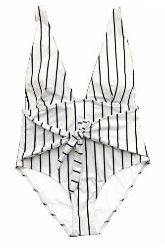 BW stripe one piece swimsuit for moms