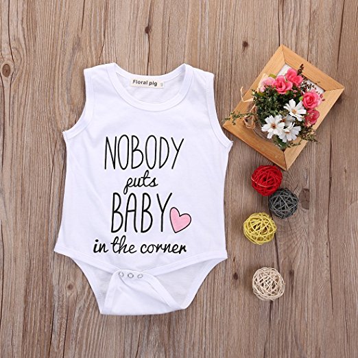 Nobody puts baby in the corner onesie | trendy cheap baby clothes online 