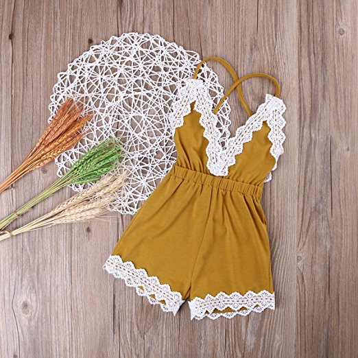 mustard romper | Trendy Cheap Baby Clothes Online