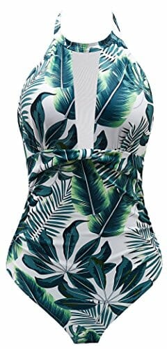palm mesh one piece swimsuits for moms