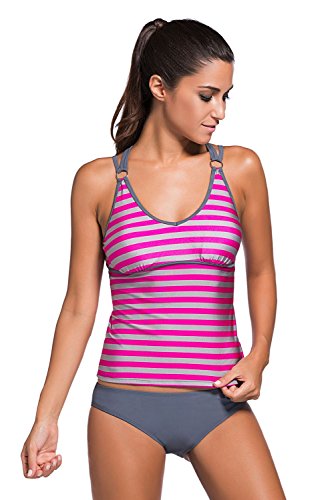 pink striped tankini | Cute Tankini Swimsuits