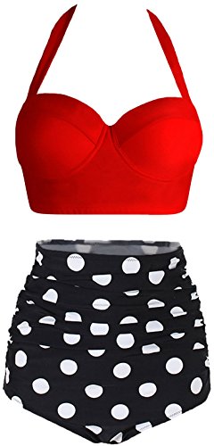 red black dot modest two-piece | Modest two-piece swimsuits