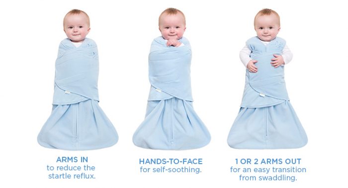 Halo SleepSack Swaddle Wrapping Options - the best swaddle to get baby to sleep 