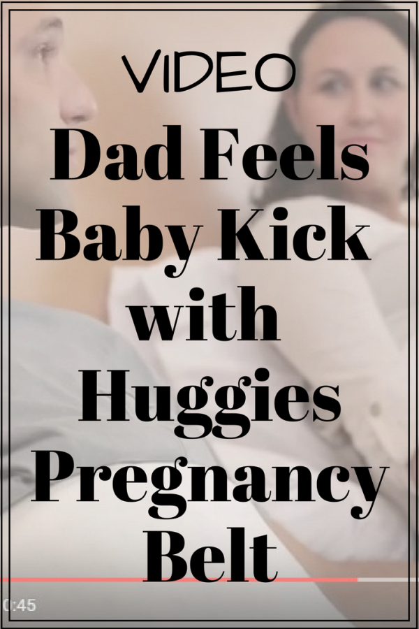 Dad feels baby kick with Huggies Pregnancy Belt: Video