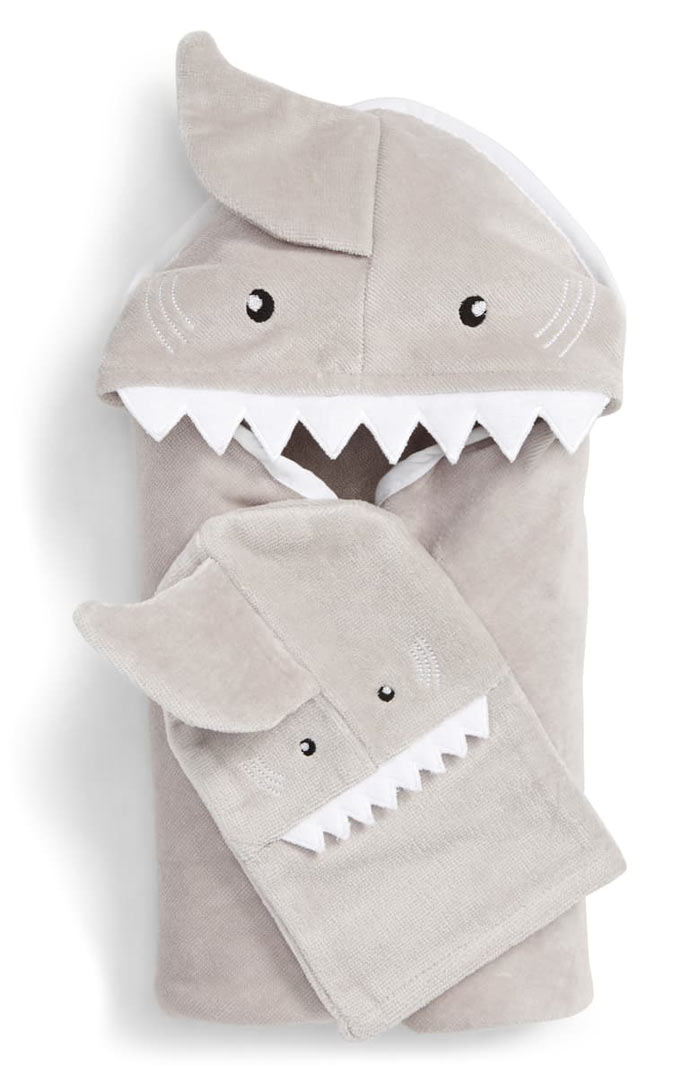 shark hooded towel