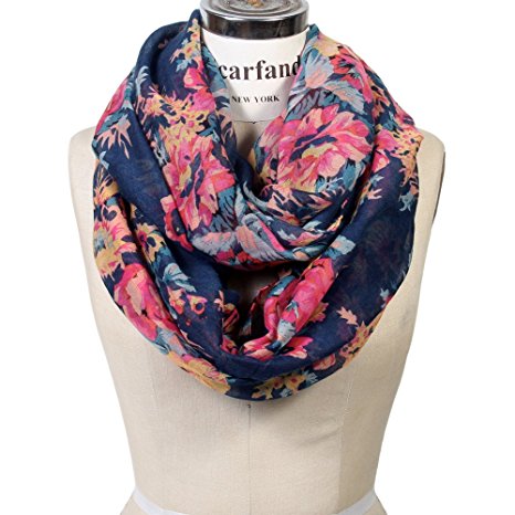 blue floral infinity scarf