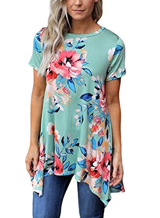 mint floral cheap tunic top