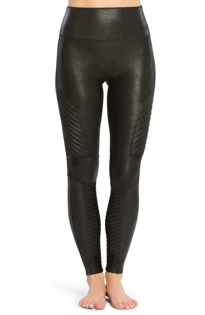 spanx moto faux leather leggings