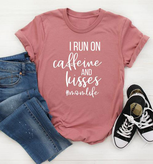 caffeine kisses mom shirts