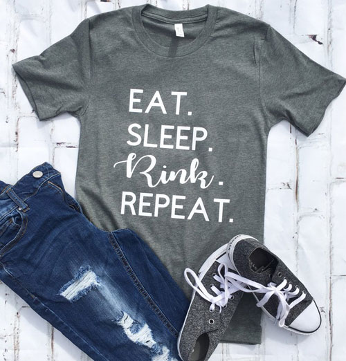 eat sleep rink repeat mom shirts
