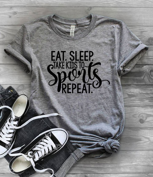 eat sleep sports repeat mom shirt