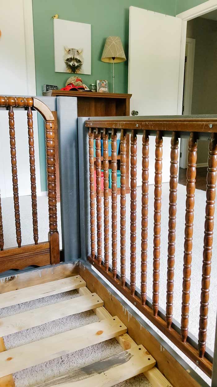 attaching toddler crib rails to frame