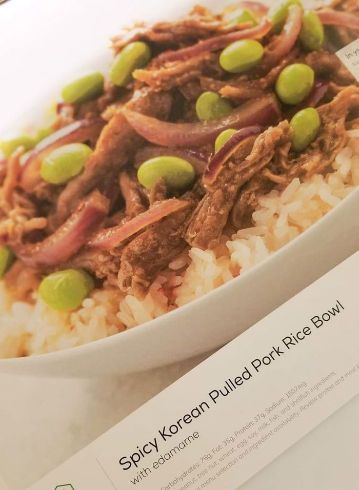Home Chef Spicy Korean Pulled Pork Rice Bowl Recipe Card